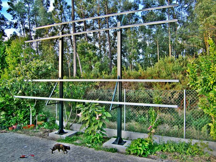 Suporte 12x12x400 perfil aluminio e fundação 1m3 cimento