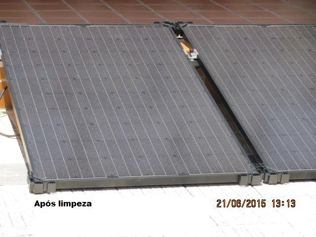 Painéis após limpeza