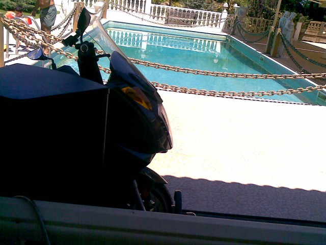 Vectrix by the pool