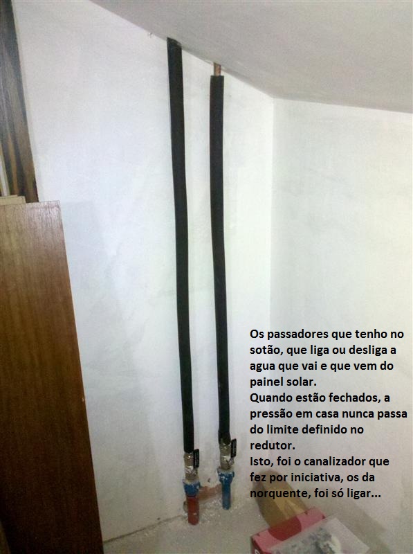 Os passadores, que o canalizadou deixou, para a norquente chegar, instalar, e não ter trabalho quase nenhum