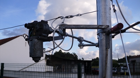 Motor montado no sistema de rotação horizontal