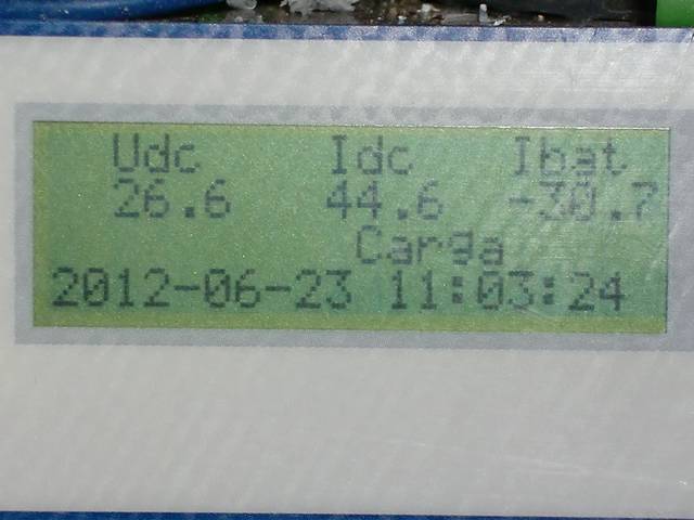 Medidas do controlador com bateria em carga